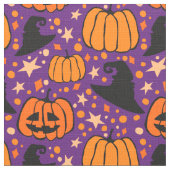 Halloween Jack O'Lantern und Lila Rotzerhut Stoff (Nahaufnahme)