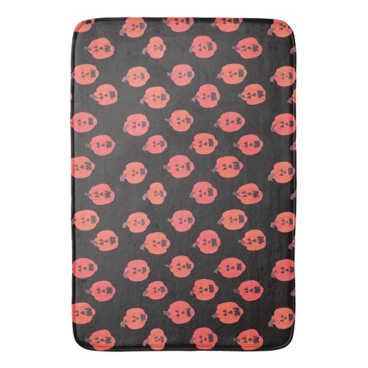 Halloween Jack O'Lanterns Orange & Black Badematte (Vorderseite Vertikal)
