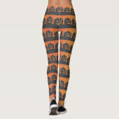 Halloween Jack O'Lanterns Strippenartige Leggings (Rückseite)