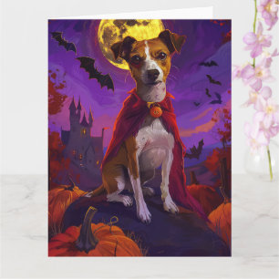Halloween Jack Russell Vampir Kürbisse Gruselig Karte