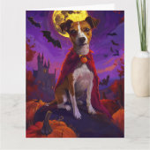 Halloween Jack Russell Vampire Pumpkins Beängstige Karte (Vorderseite)