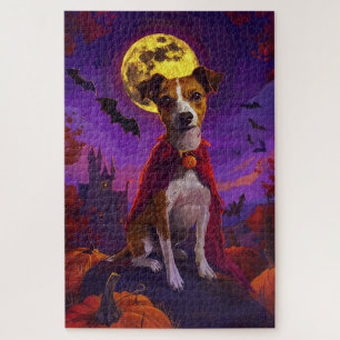 Halloween Jack Russell Vampire Pumpkins Beängstige Puzzle
