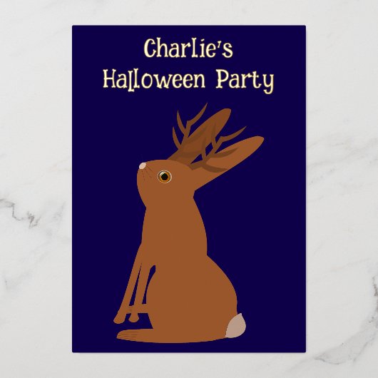 Halloween Jackalope Trick oder Treat Custom Folieneinladung (Vorderseite)