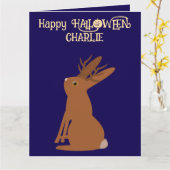 Halloween Jackalope Trick oder Treat Custom Karte (Gelbe Blume)