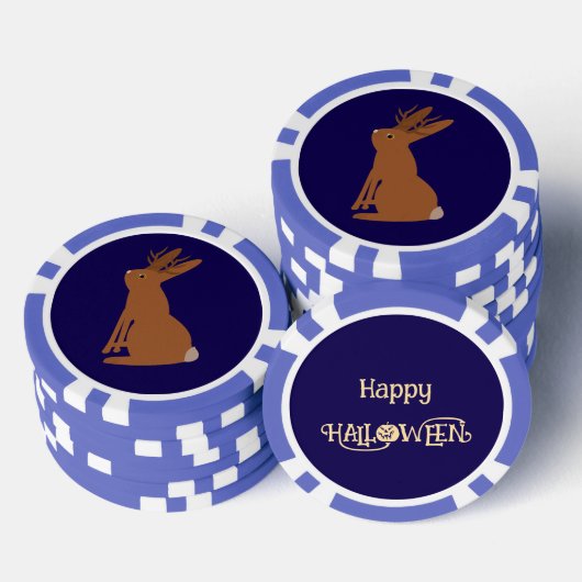 Halloween Jackalope Trick oder Treat Custom Pokerchips (Stapel)