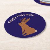 Halloween Jackalope Trick oder Treat Custom Runder Pappuntersetzer (Angewinkelt)