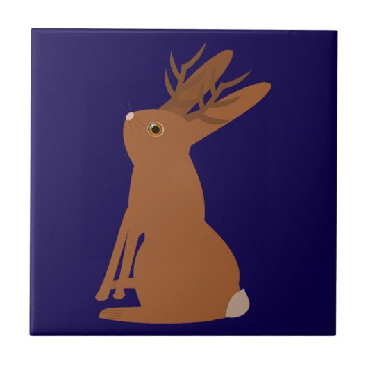 Halloween Jackalope Trick oder Treat Fliese (Vorderseite)