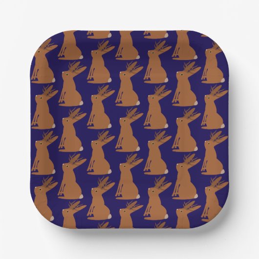 Halloween Jackalope Trick oder Treat Gemustert Pappteller (Vorderseite)