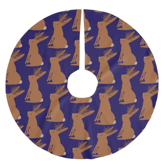 Halloween Jackalope Trick oder Treat Polyester Weihnachtsbaumdecke (Vorderseite)