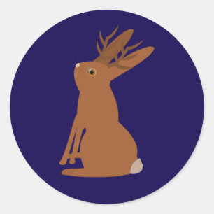 Halloween Jackalope Trick oder Treat Runder Aufkleber