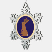 Halloween Jackalope Trick oder Treat Schneeflocken Zinn-Ornament (Rechts)