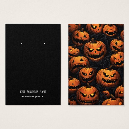 Halloween Jackolantern Earring Display Card (Vorne & Hinten)