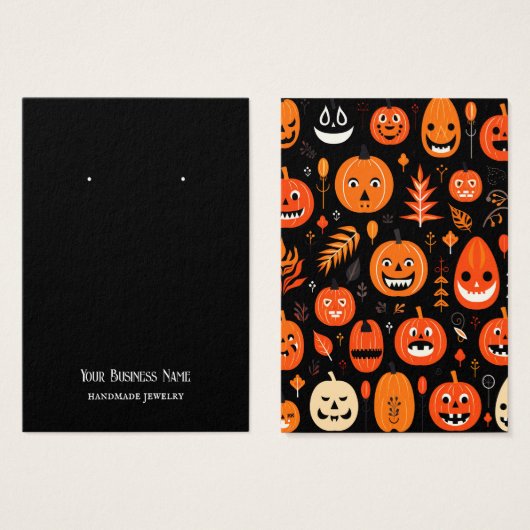 Halloween Jackolantern Earring Display Card (Vorne & Hinten)