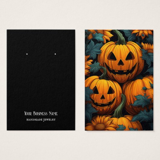 Halloween Jackolantern Earring Display Card (Vorne & Hinten)