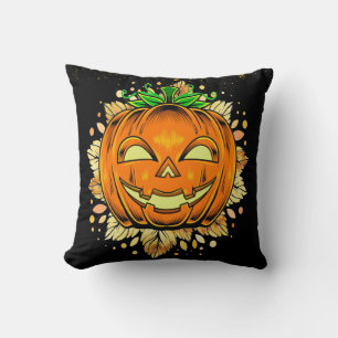 Halloween JackOLantern Spooky Pumpkin Black Kissen