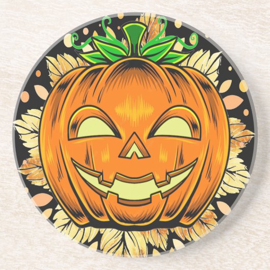 Halloween Jackolantern Spooky Pumpkin Getränkeuntersetzer (Vorne)