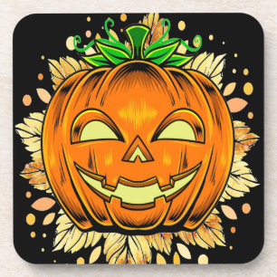 Halloween Jackolantern Spooky Pumpkin Getränkeuntersetzer