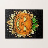Halloween Jackolantern Spooky Pumpkin Puzzle (Horizontal)
