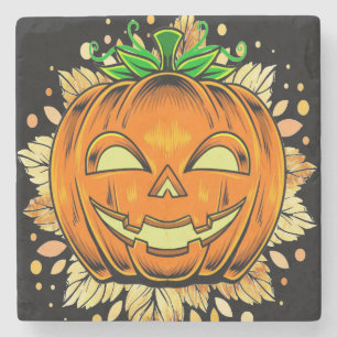 Halloween Jackolantern Spooky Pumpkin Steinuntersetzer