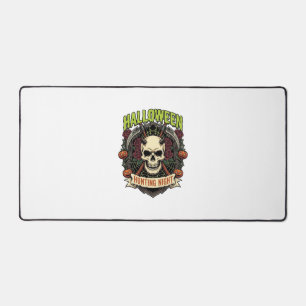 Halloween-Jagd Nacht Gehörnter Totenkopf Rosen Kür Schreibtischunterlage