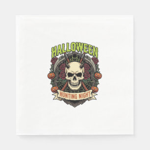 Halloween-Jagd Nacht Gehörnter Totenkopf Rosen Kür Serviette