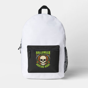 Halloween-Jagd-Nacht-Totenkopf-Sense-Vektor-Design Bedruckter Rucksack