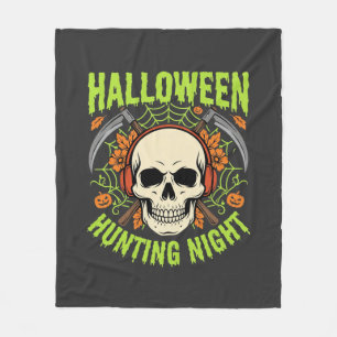 Halloween-Jagd-Nacht-Totenkopf-Sense-Vektor-Design Fleecedecke