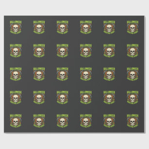 Halloween-Jagd-Nacht-Totenkopf-Sense-Vektor-Design Geschenkpapier