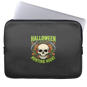 Halloween-Jagd-Nacht-Totenkopf-Sense-Vektor-Design Laptopschutzhülle