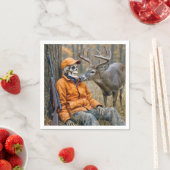 Halloween-Jäger-Skelett mit einem Bock Serviette (Beispiel)