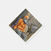 Halloween-Jäger-Skelett mit einem Bock Serviette (Ecke)