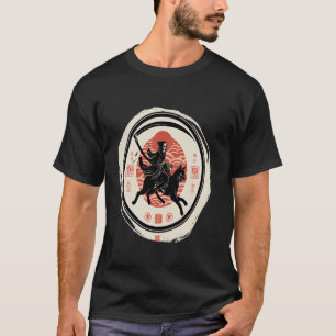 Halloween Japanese Death Rides Black Cat T Shirt