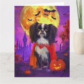 Halloween Japanisch Chin Vampire Pumpkins Beängsti Karte (Vorderseite)