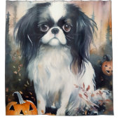 Halloween Japanisches Kinin mit Pumpkins Beängstig Duschvorhang (Vorderseite)