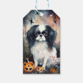 Halloween Japanisches Kinin mit Pumpkins Beängstig Geschenkanhänger (Vorderseite)