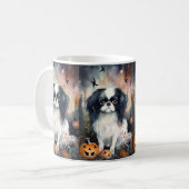 Halloween Japanisches Kinin mit Pumpkins Beängstig Kaffeetasse (Vorderseite Links)