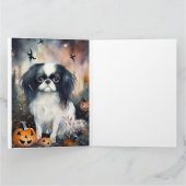 Halloween Japanisches Kinin mit Pumpkins Beängstig Karte (Innenseite)
