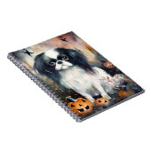 Halloween Japanisches Kinin mit Pumpkins Beängstig Notizblock (Rechte Seite)