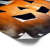 Halloween Japanisches Kinin mit Pumpkins Beängstig Poster (Ecke)