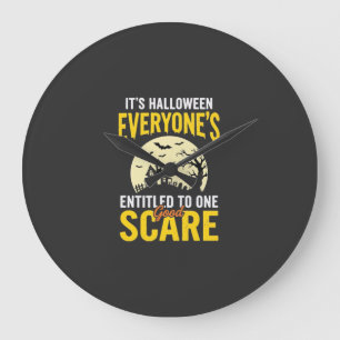 Halloween Jedem steht ein Schrecken Design_1 Große Wanduhr