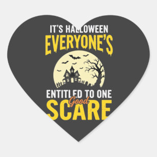 Halloween Jedem steht ein Schrecken Design_1 Herz-Aufkleber
