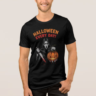 Halloween Jeden Tag Horror Pumpkin Mask T - Shirt