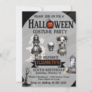 Halloween Jegliche Geburtstagsparty von Mädchen Einladung