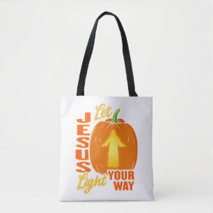 Halloween-Jesus-Motiv mit Jesus-Kürbis Tasche