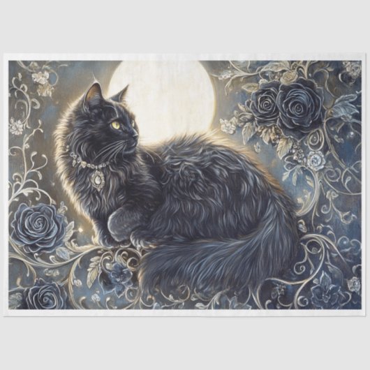 Halloween Jeweled Cat Seidenpapier (Vorderseite)