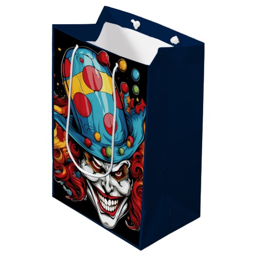 Halloween/Joker-Geschenktasche Mittlere Geschenktüte (Vorderseite Schrägansicht)