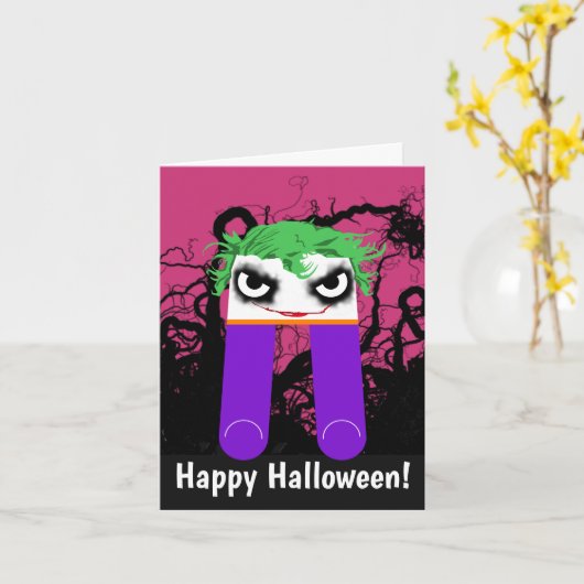 Halloween-Joker-Gruß Karte (Gelbe Blume)