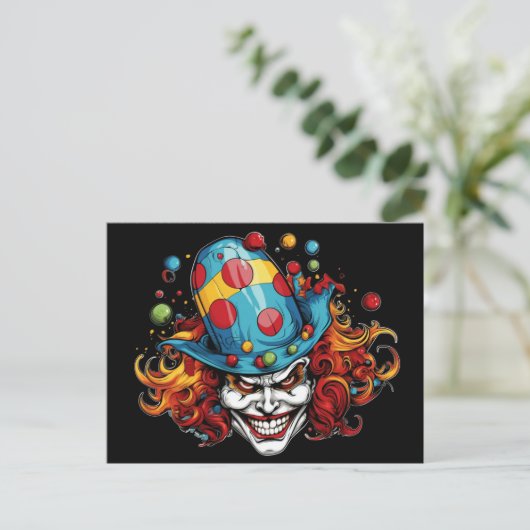 Halloween/Joker Postkarte (Stehend Vorderseite)