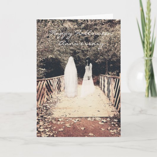 Halloween-Jubiläum Auf der Brückenkarte mit Hebeln Karte (Vorderseite)