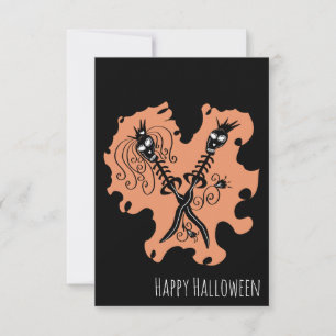Halloween-Jubiläumspaare Skelettklingen Karte